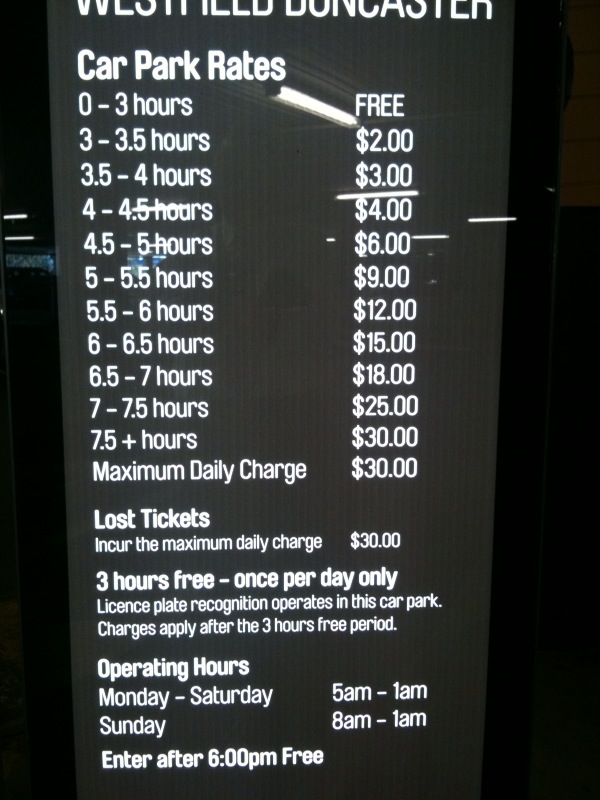 Doncaster 3108 JustLocal Doncaster Westfield Shopping Town new car