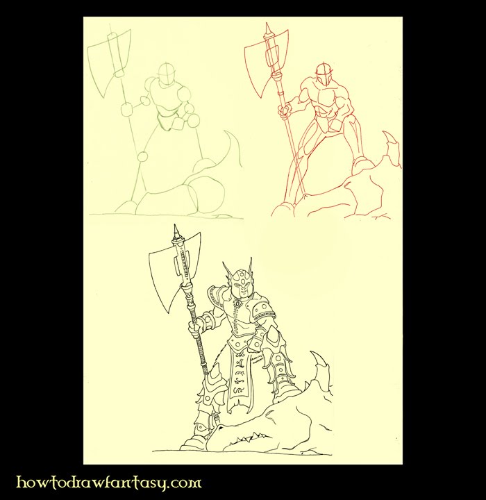 how to draw dragon head step by step. Step by step drawing tips on a