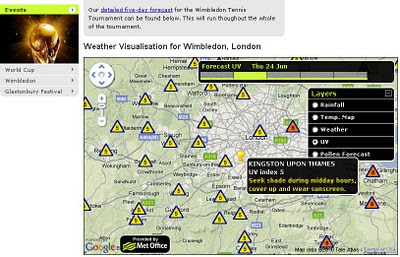 Met Office Weather Events Wimbledon UV Map Met Office Weather Events Wimbledon UV Map