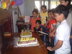 My son - Abid - and his birthday cake