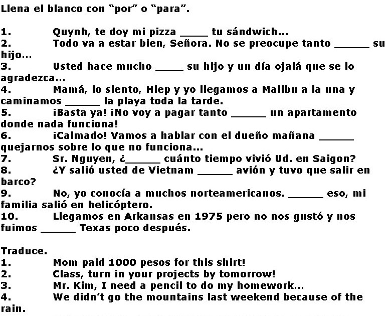 Help me with spanish homework picture