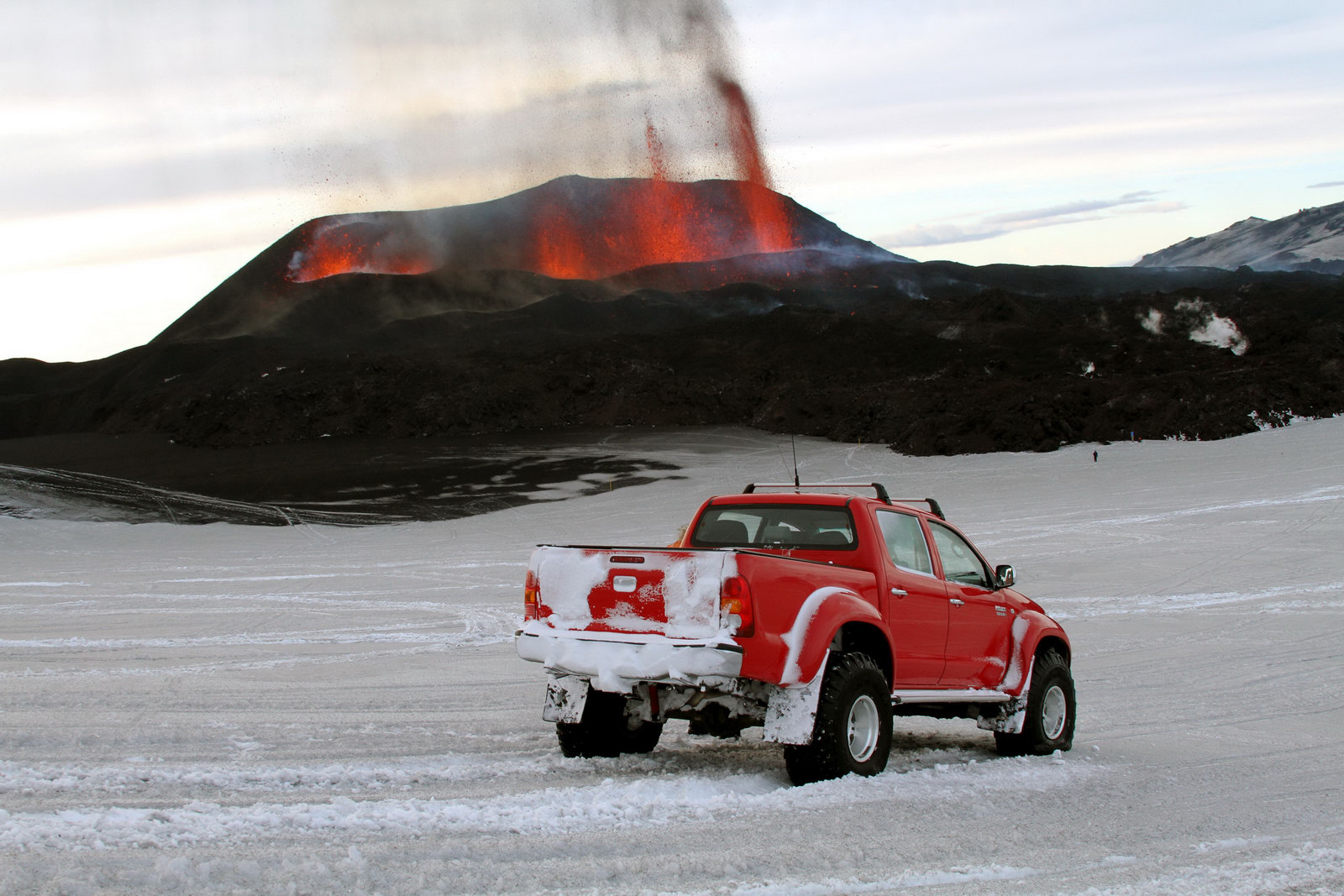 Toyota Hilux Tackles Iceland's Eyjafallajökull Volcano Hours Before