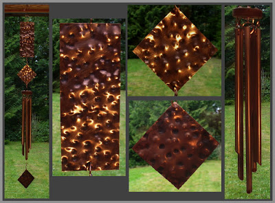 wind chime, hammered copper