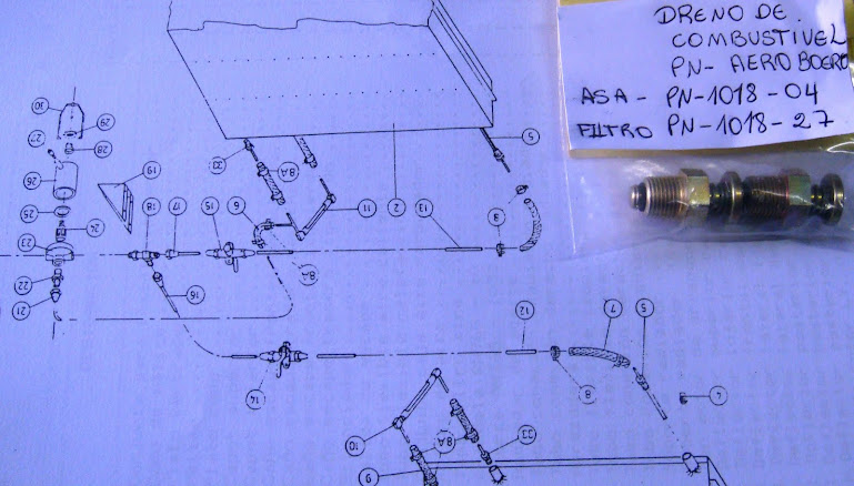 Drenos de combustivel - dreno do tanque da asa - dreno do comb..