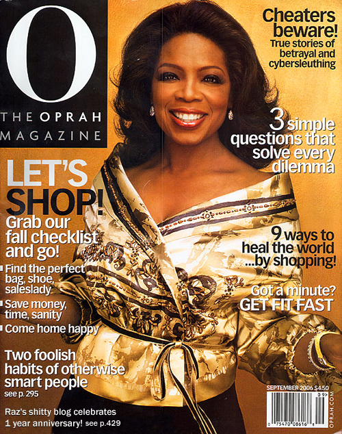 Raz on Oprah raz shitty blog on oprah