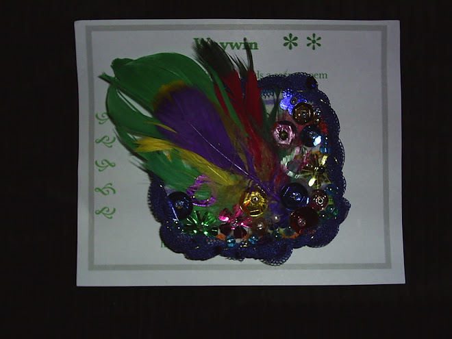 Feathered Beaded Brooch