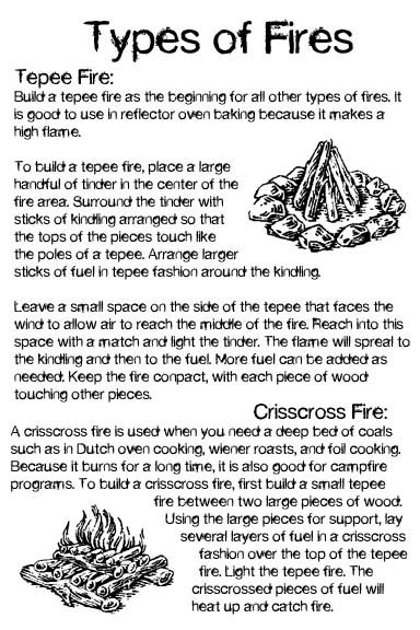 Girls Camp Resources: Build 2 Types of Fires