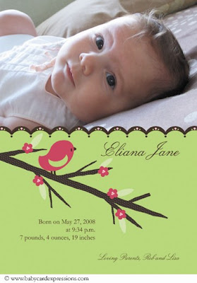 Eliana Design Photo Birth Announcement