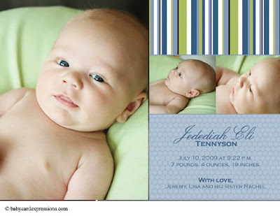 Stripes and Dots Photo Birth Announcement