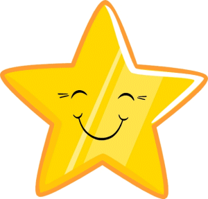 smiley face star, free clip art vector image