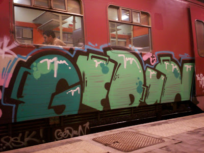 Blue Green graffiti