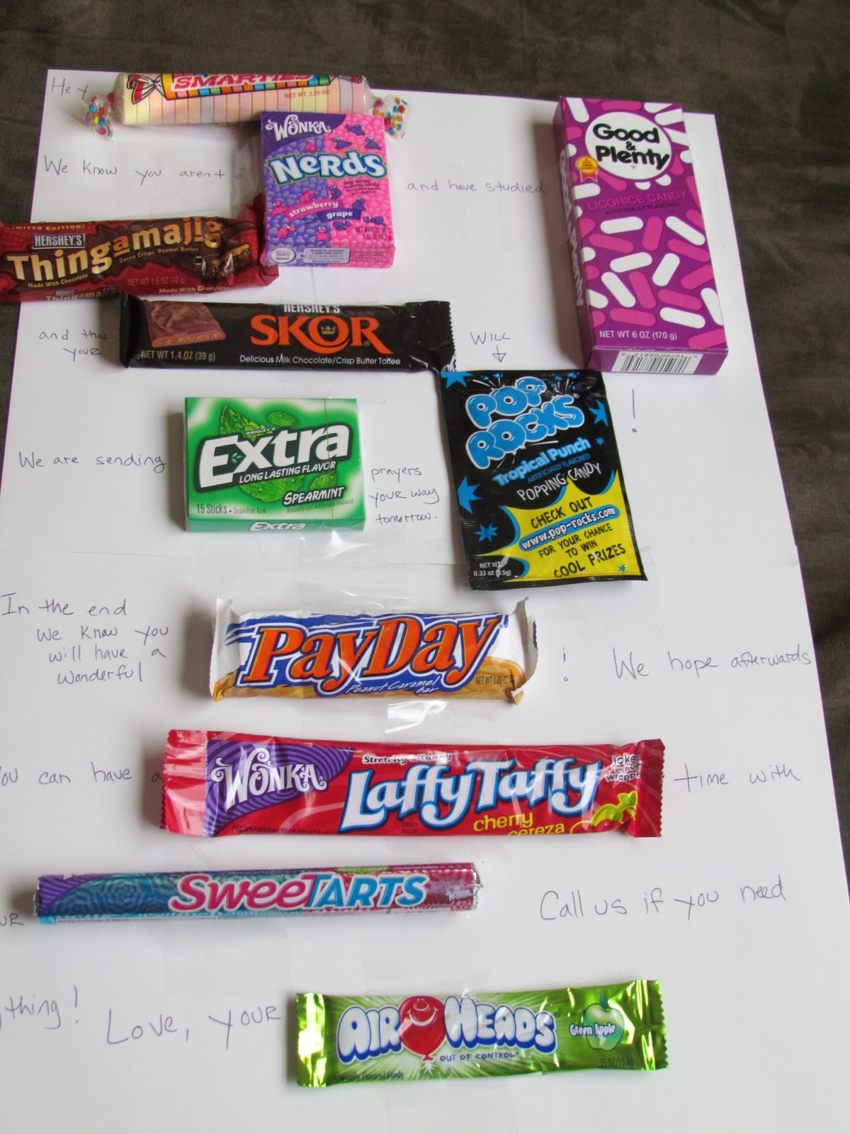 So Much to Do, so Little time Candy Bar Letter!