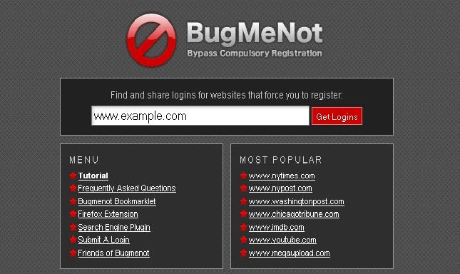 Crossaffairs Tech Blog Free Login Accounts With Bugmenot.