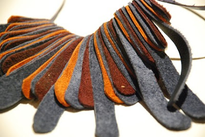 recycled leather necklace from mainichi