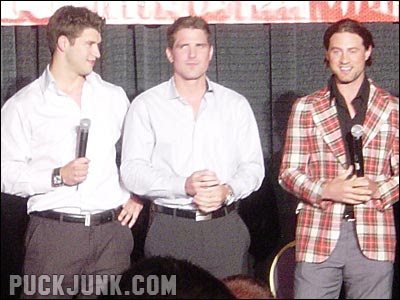 Brent Seabrook (left), Patrick ...