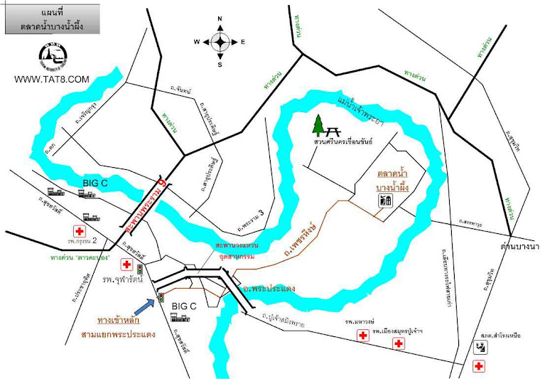 แผนที่ตลาดน้ำบางน้ำึผึ้ง