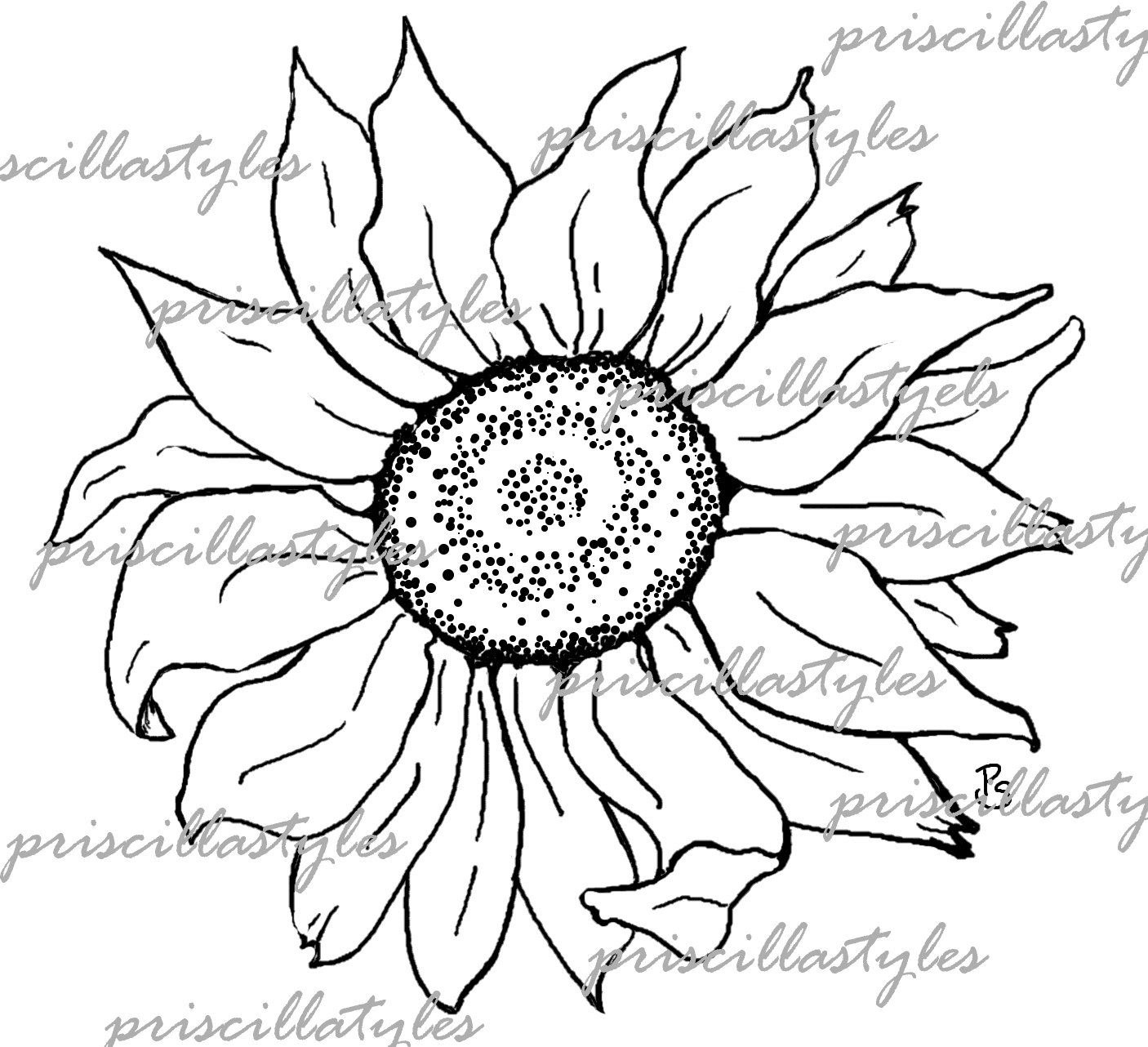 Line Art Sunflower : Line drawing sunflower imgkid the image kid