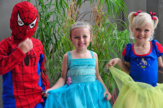 Spiderman, Princess Sydney and Snow White