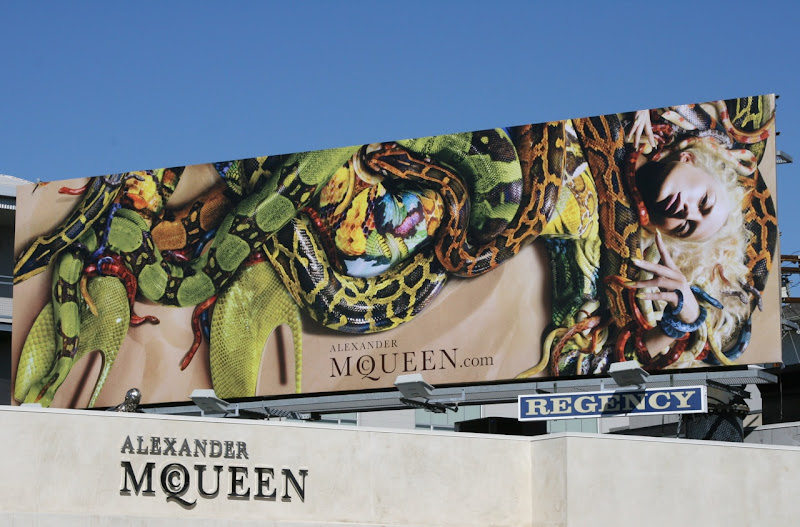 Alexander McQueen snakes fashion billboard