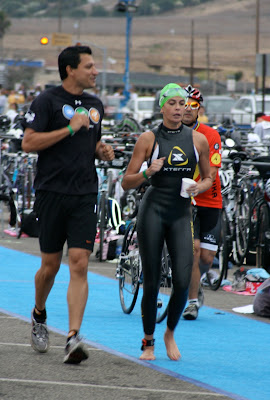 Teri Hatcher in her wetsuit at Malibu Triathlon