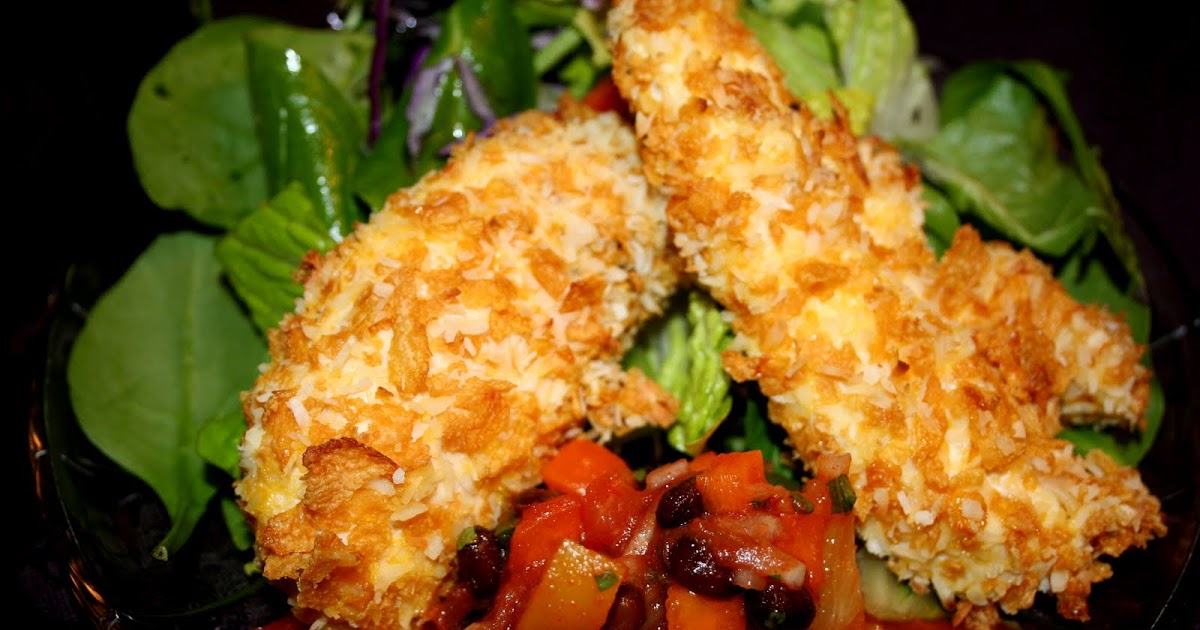 Mennonite Girls Can Cook Coconut Crumbed Chicken Tenders with Salsa