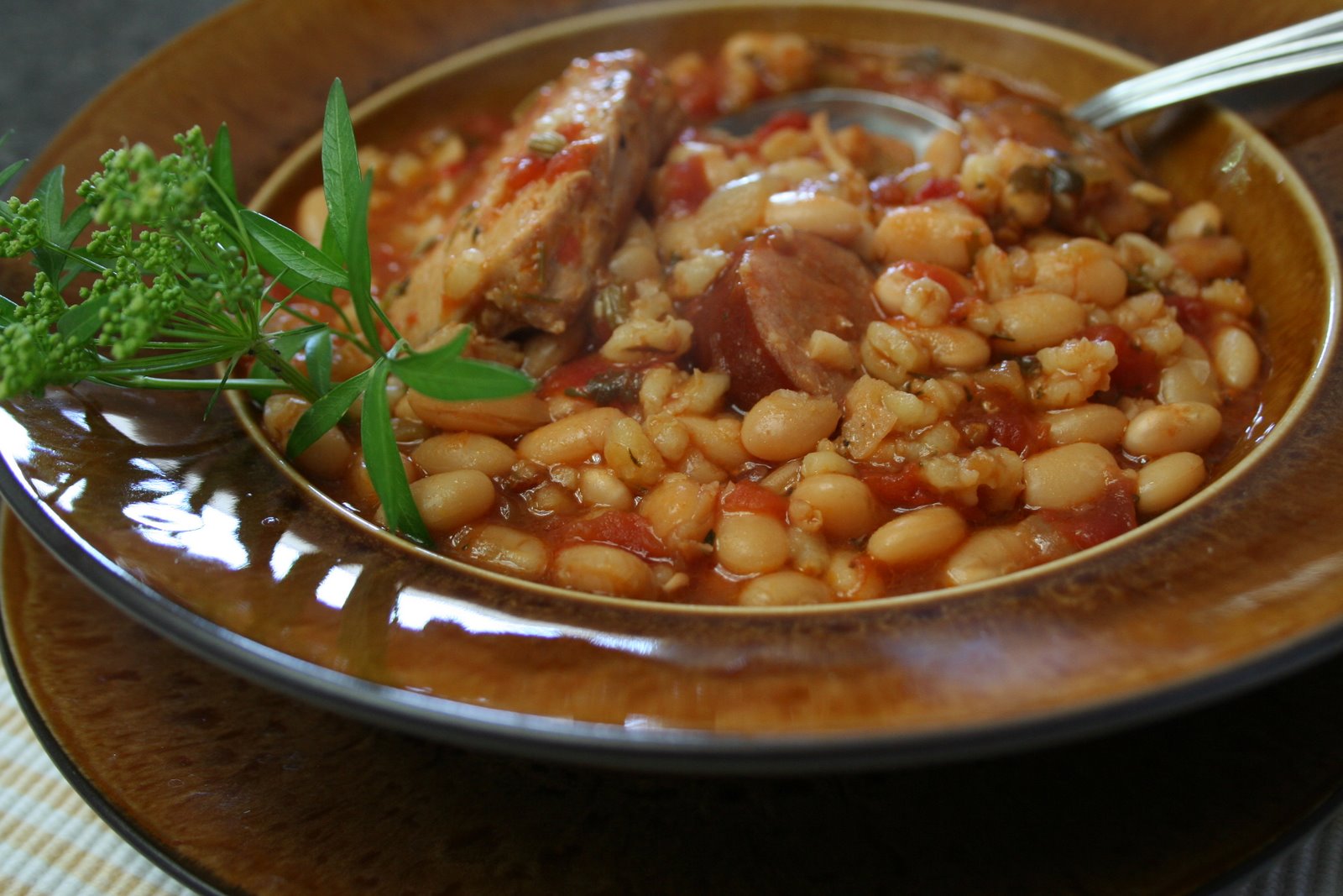 Mennonite Girls Can Cook Great Northern Beans with Sausage and Pork Chops