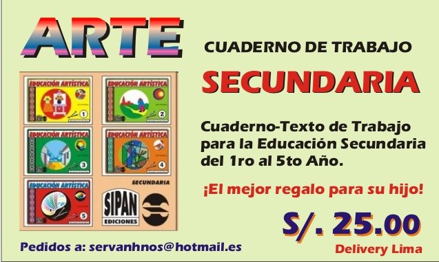CUADERNO TEXTO DE ARTE DE EDICIONES SIPÁN - SECUNDARIA