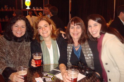 Players Lorraine Bates, Amiee Little, Simone Stevenson and Emily Stieff enjoy the MSRA's open bar 