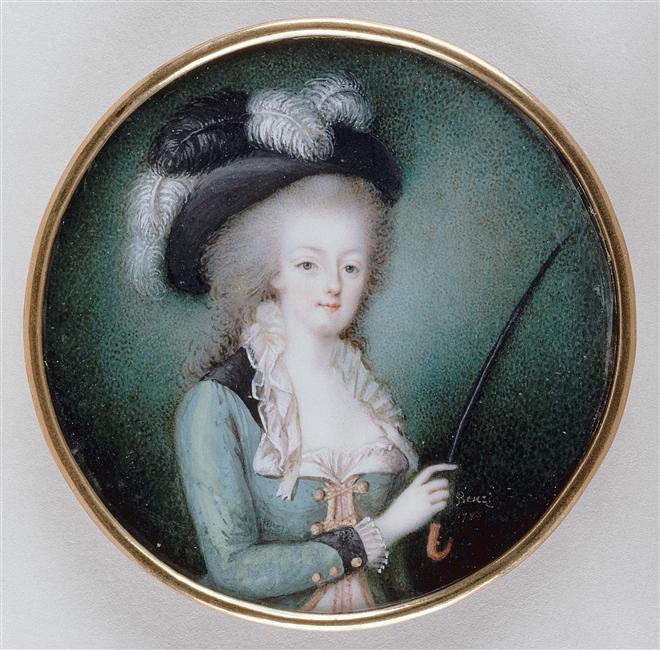 Miniatures, par Vincenza Benzi Basteris Portrait+de+Marie-Antoinette+(1755-1793+archiduchesse+d'Autriche+reine+de+France