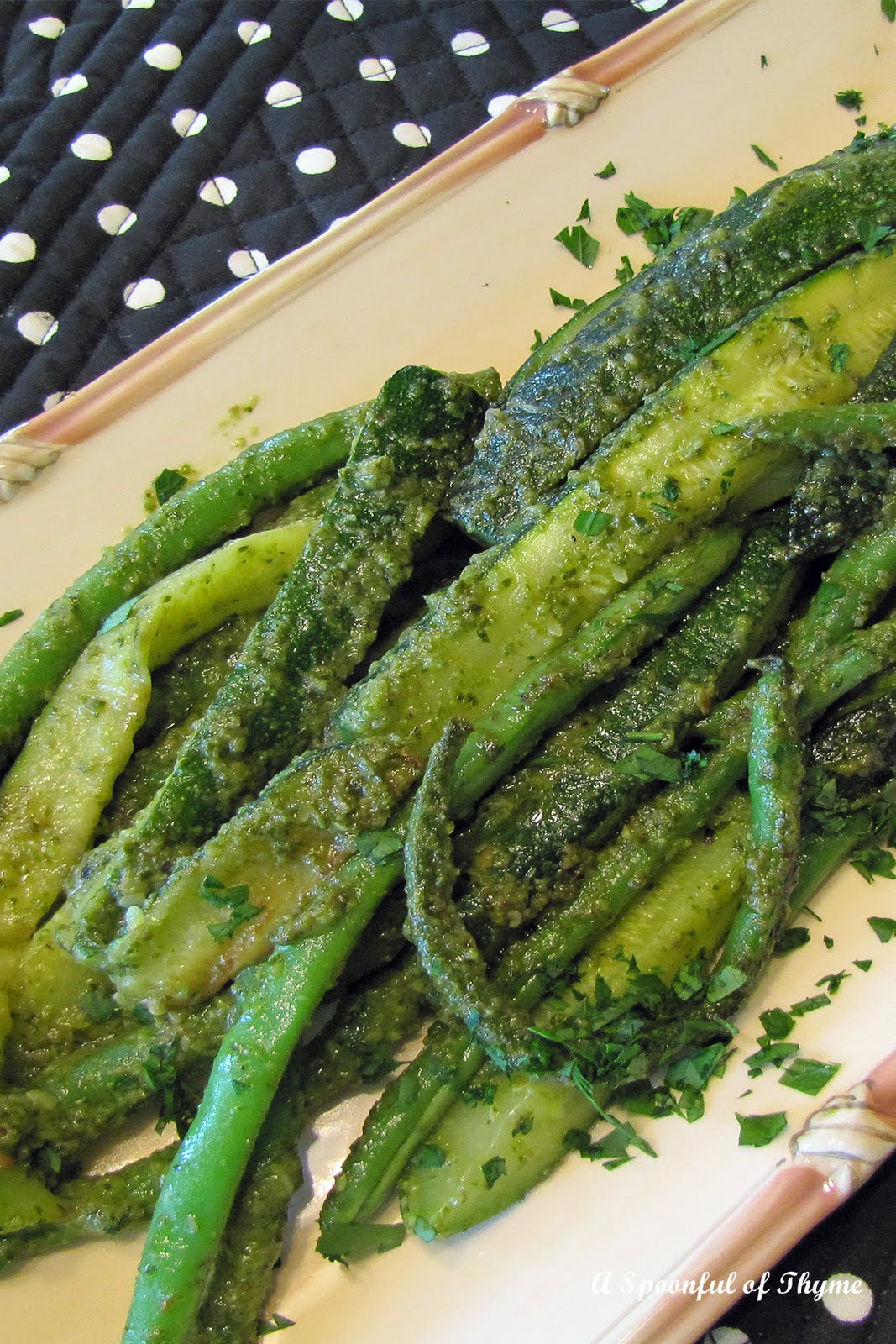 Green Beans and Zucchini with Sauce Verte