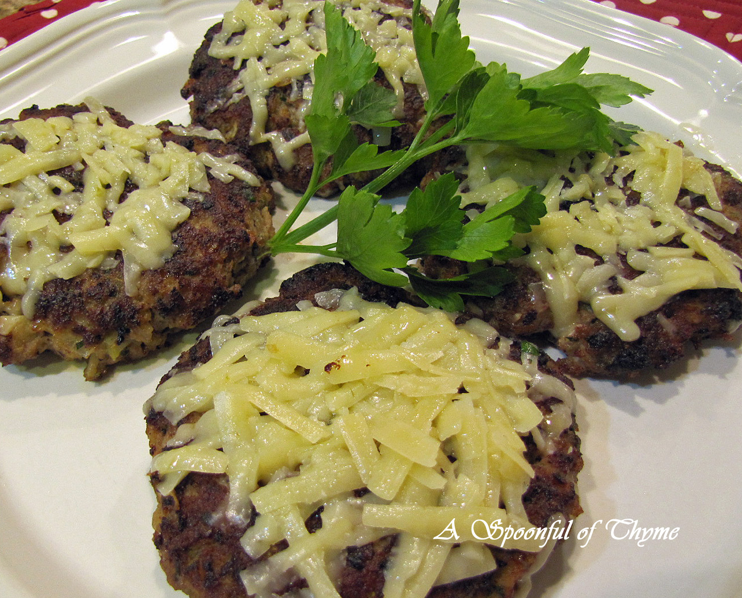 A Spoonful of Thyme Turkey Meat Loaf Burgers with Cranberry Sauce and