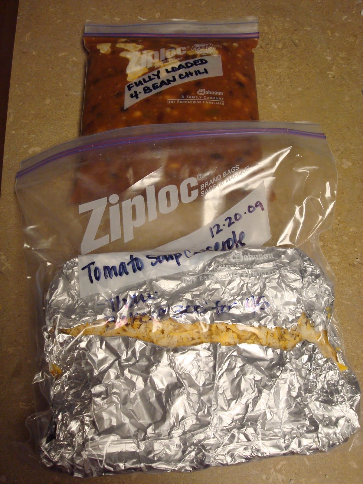 my family prepared Freezing Meals Technique