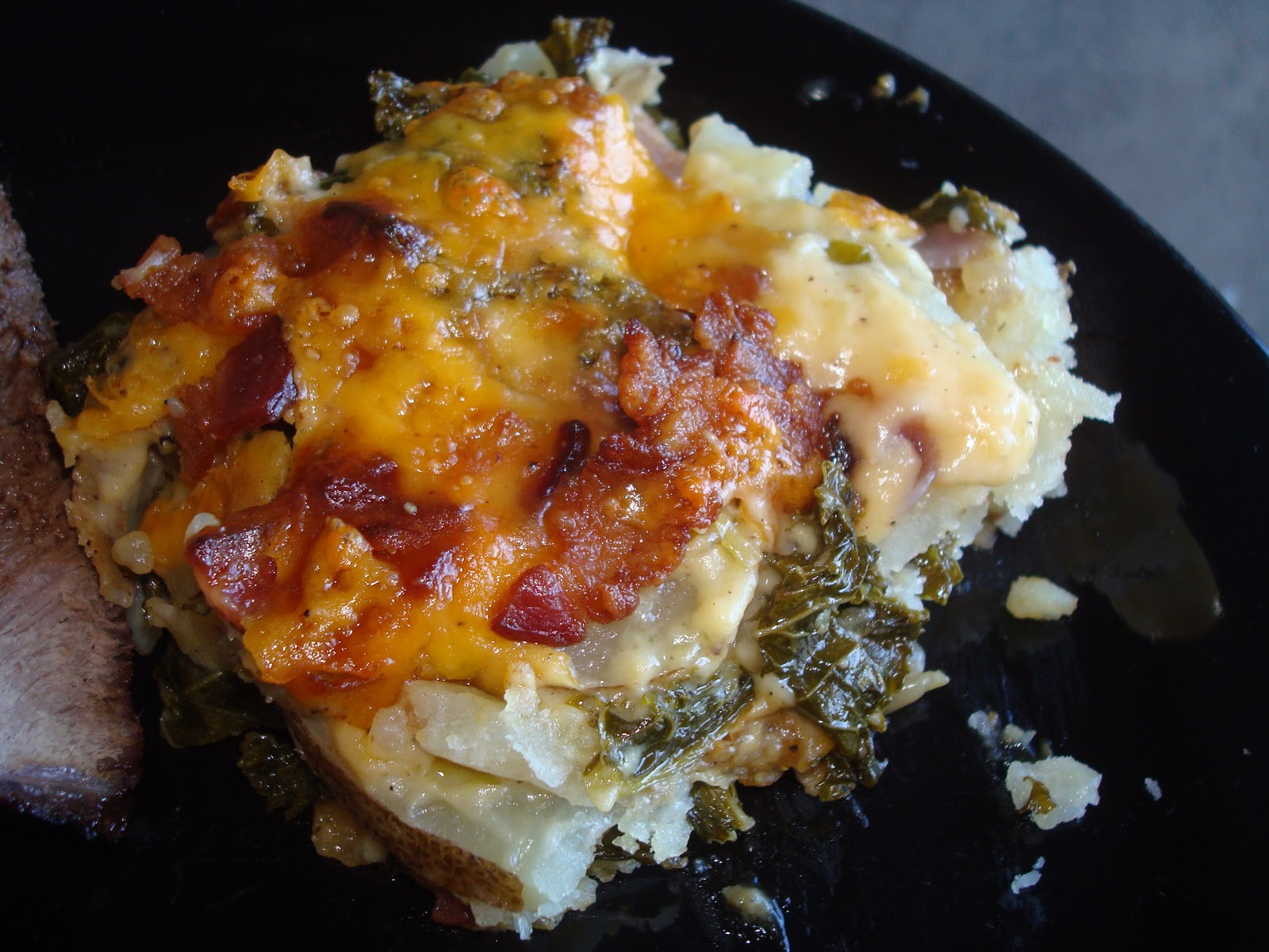 menu managed Kale and Potatoes au Gratin