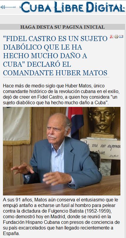 HUBER MATOS EN MADRID CASTRO ES UN SUJETO DIABOLICO Fundacion Huber