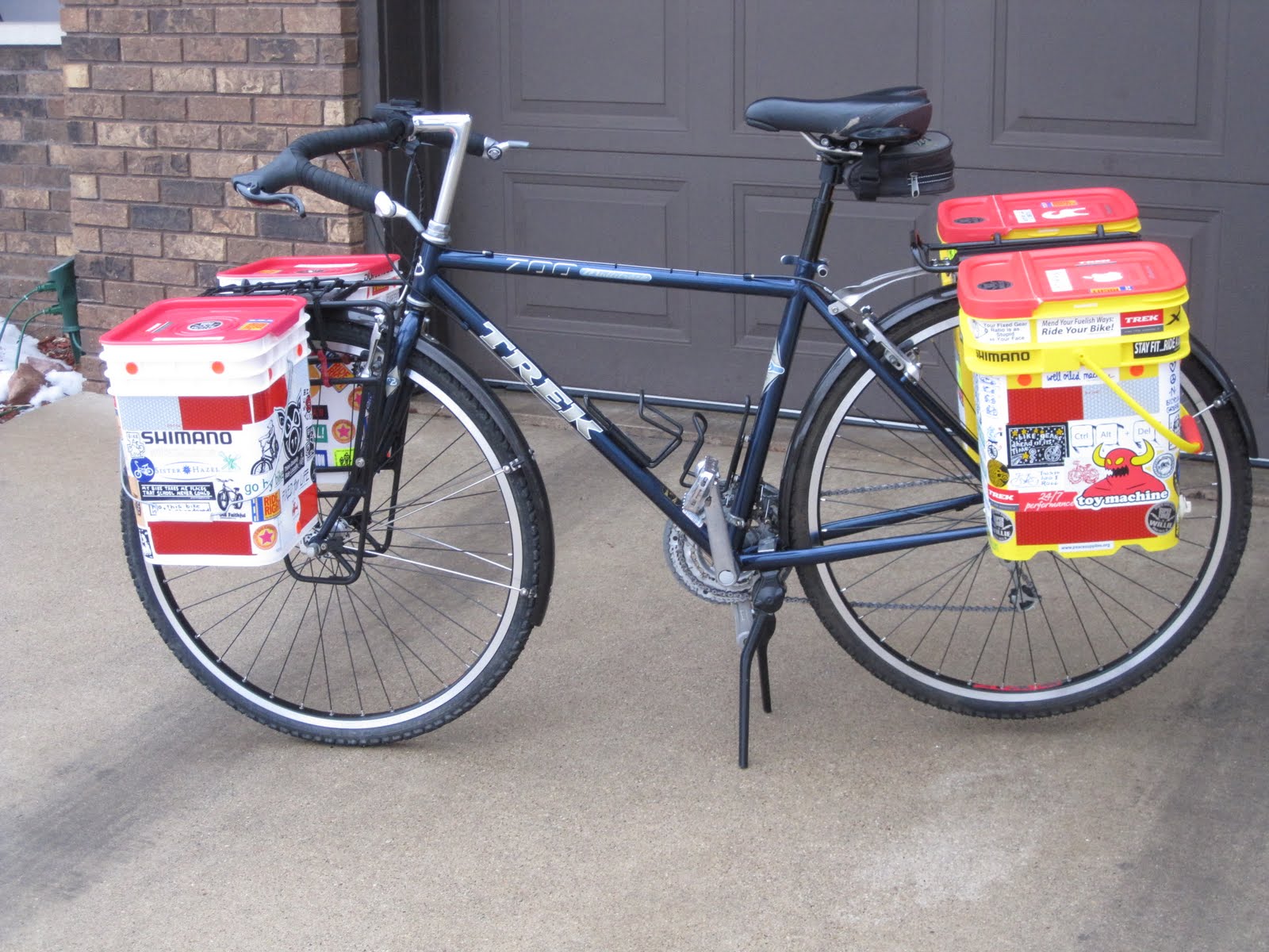 Biking With Burch My Kitty Litter Panniers...