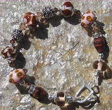 Pink and Chocolate Lampwork Bracelet