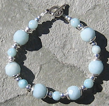 Faceted Amazonite and Silver Bracelet