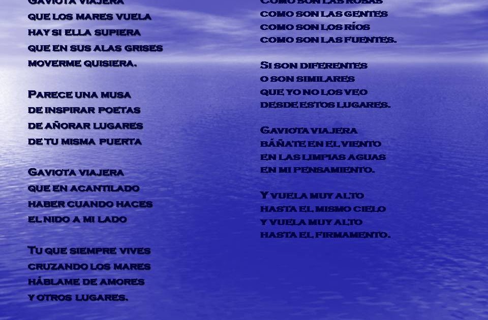 prosa y versos LA GAVIOTA VIAJERA