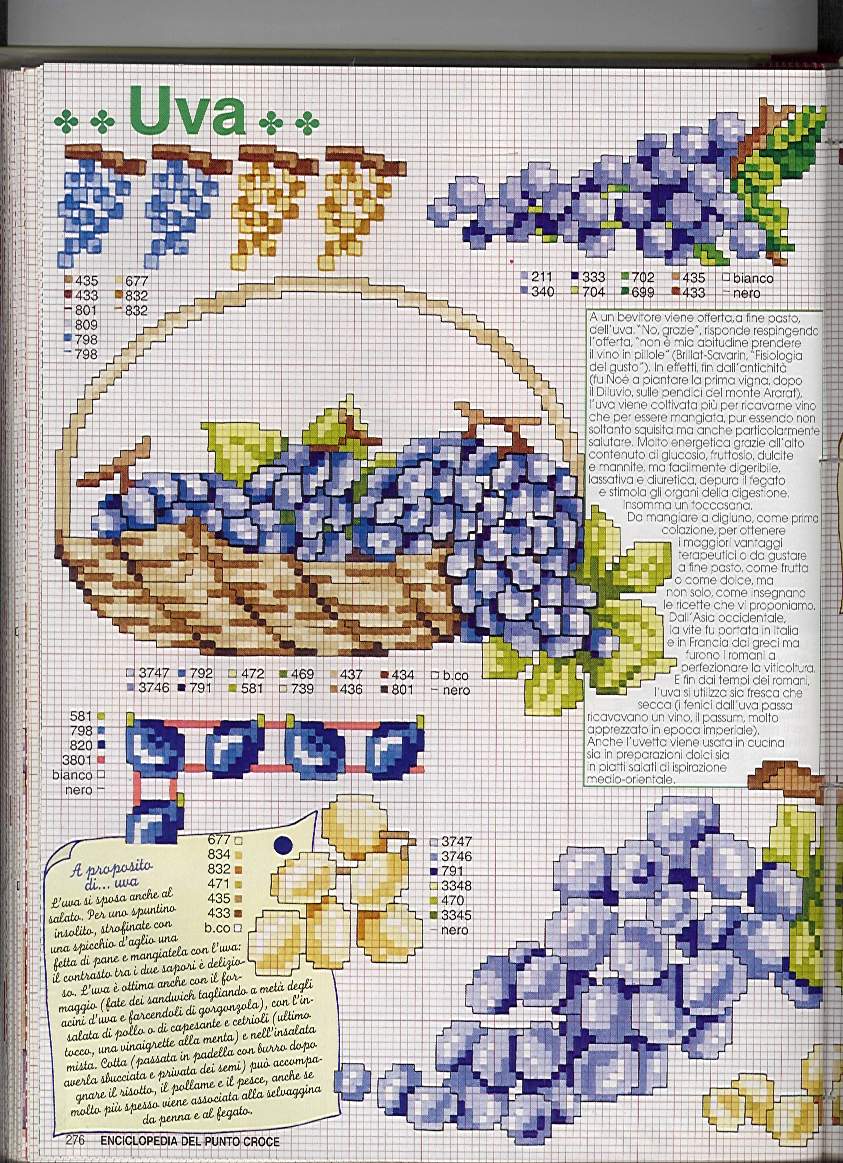 Uva Em Ponto Cruz Bordados em Ponto Cruz da Cleozinha: Uvas e vinho!