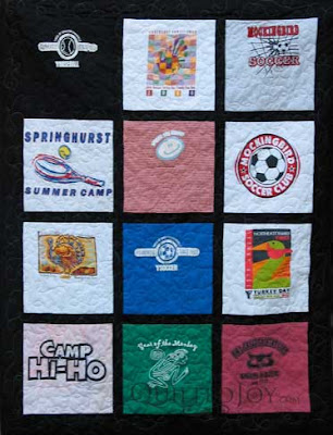 Lisa's T-Shirt Quilt, quilted by Angela Huffman