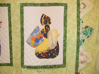 March block in a Hankie Lady Obsession Quilt with custom quilting by Angela Huffman - QuiltedJoy.com