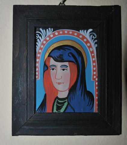 A miniature reverse painting on glass