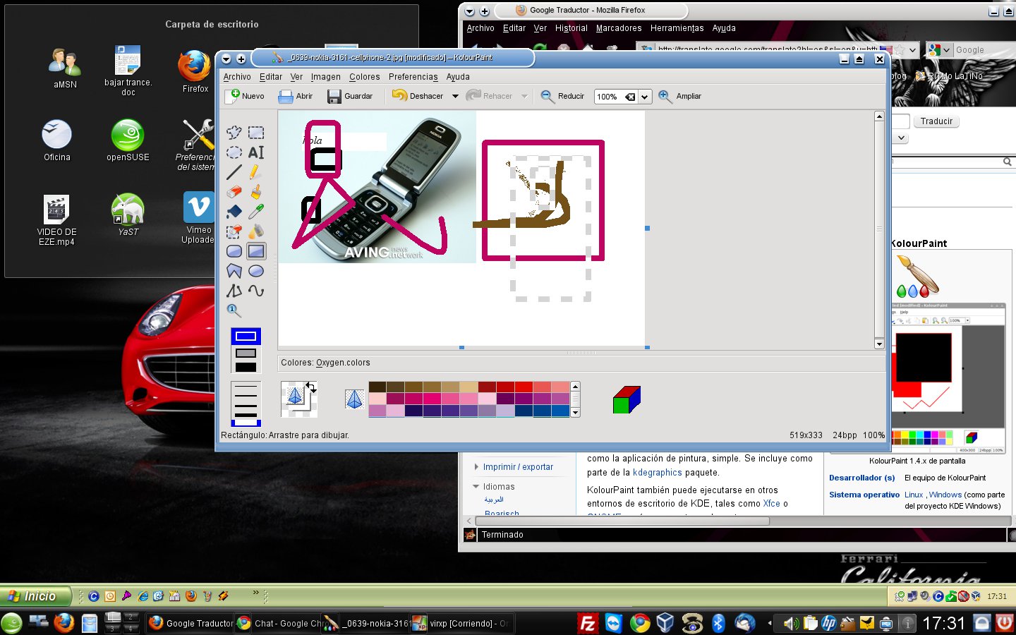 kolour paint editor de kde muy sencillo (parecido al paint)