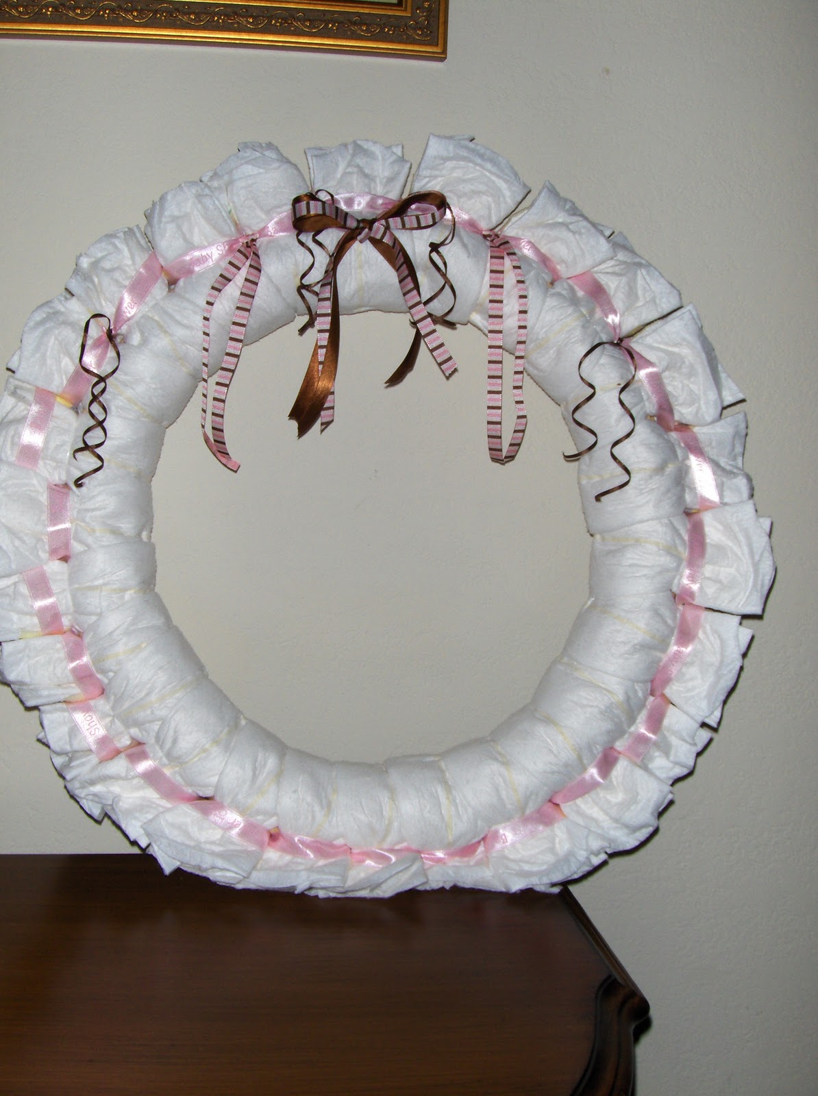 My Hand Me Down World How to Make a Diaper Wreath.