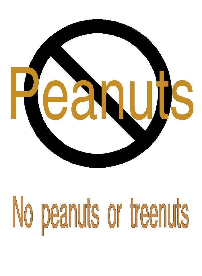 Free Posters and Signs No Peanuts or Treenuts