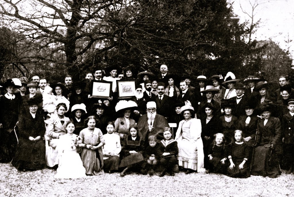 'Abdu'lBaha with a group of Baha'is in Stuttgart Germany
