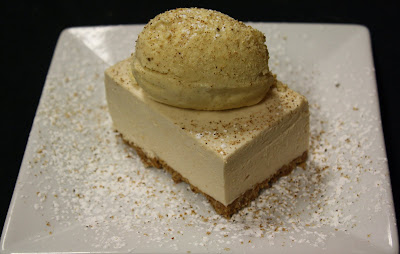 Chestnut Mousse Torte withan Oatmeal-Ginger Crust and Egg Nog Ice Cream