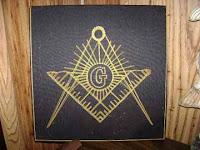 embroidered square & compass in the home of a mason