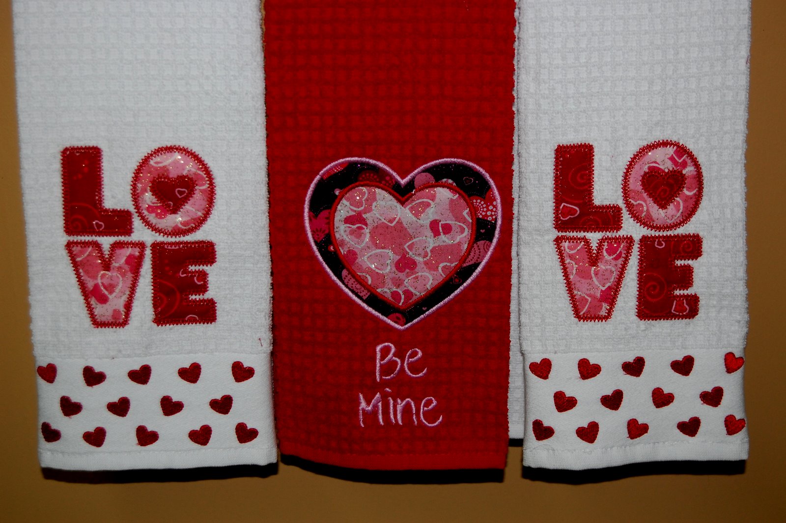 Mo's Monogramming Valentine's Day Dish Towels