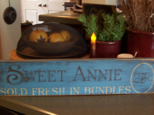 Sweet Annie sign in Robins Egg Blue